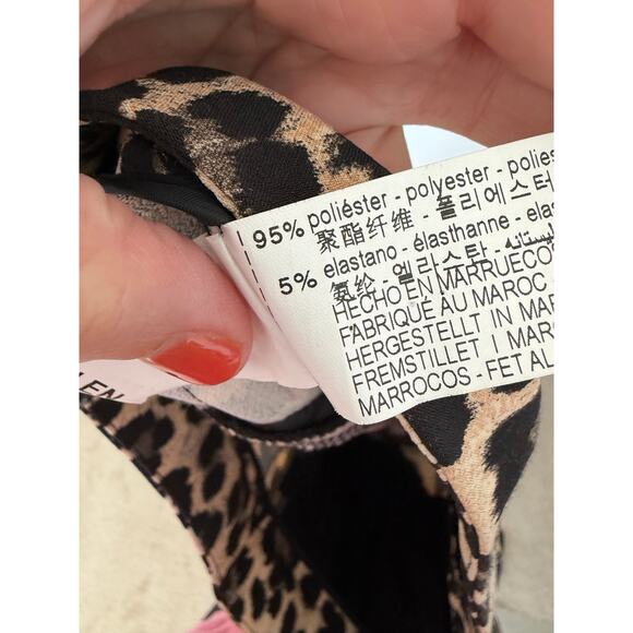 Zara Cropped Leopard Print Cropped Matchstick Pants Small - Picture 4 of 5